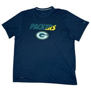 Green Bay Packers Black Nike Dri-Fit T-Shirt Men Size XXL Short Sleeves NFL